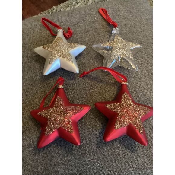 Box Of 4 Glass Allen & Roth Star Christmas Ornaments - Picture 5 of 6